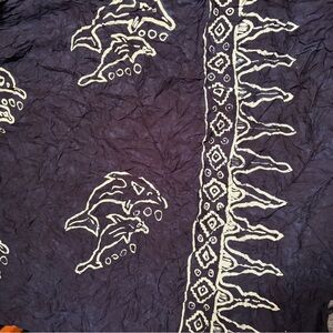 Navy Blue Dolphin Print Tapestry